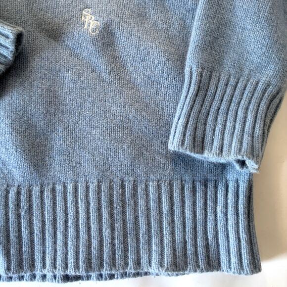 SPORTY & RICH SRC 100% Wool Turtleneck Sweater in Light Blue Size S - Picture 11 of 14